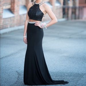 Black prom dress, size 6